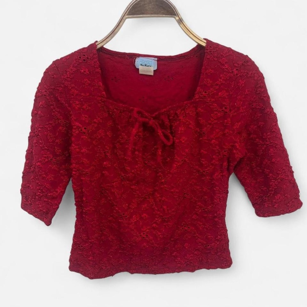 Y2K Vintage Red Paper Tag Blouse